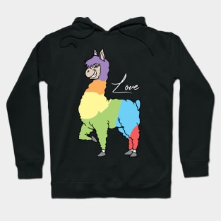 LGBTQ Llama Alpaca Rainbow Love Gay Pride Hoodie